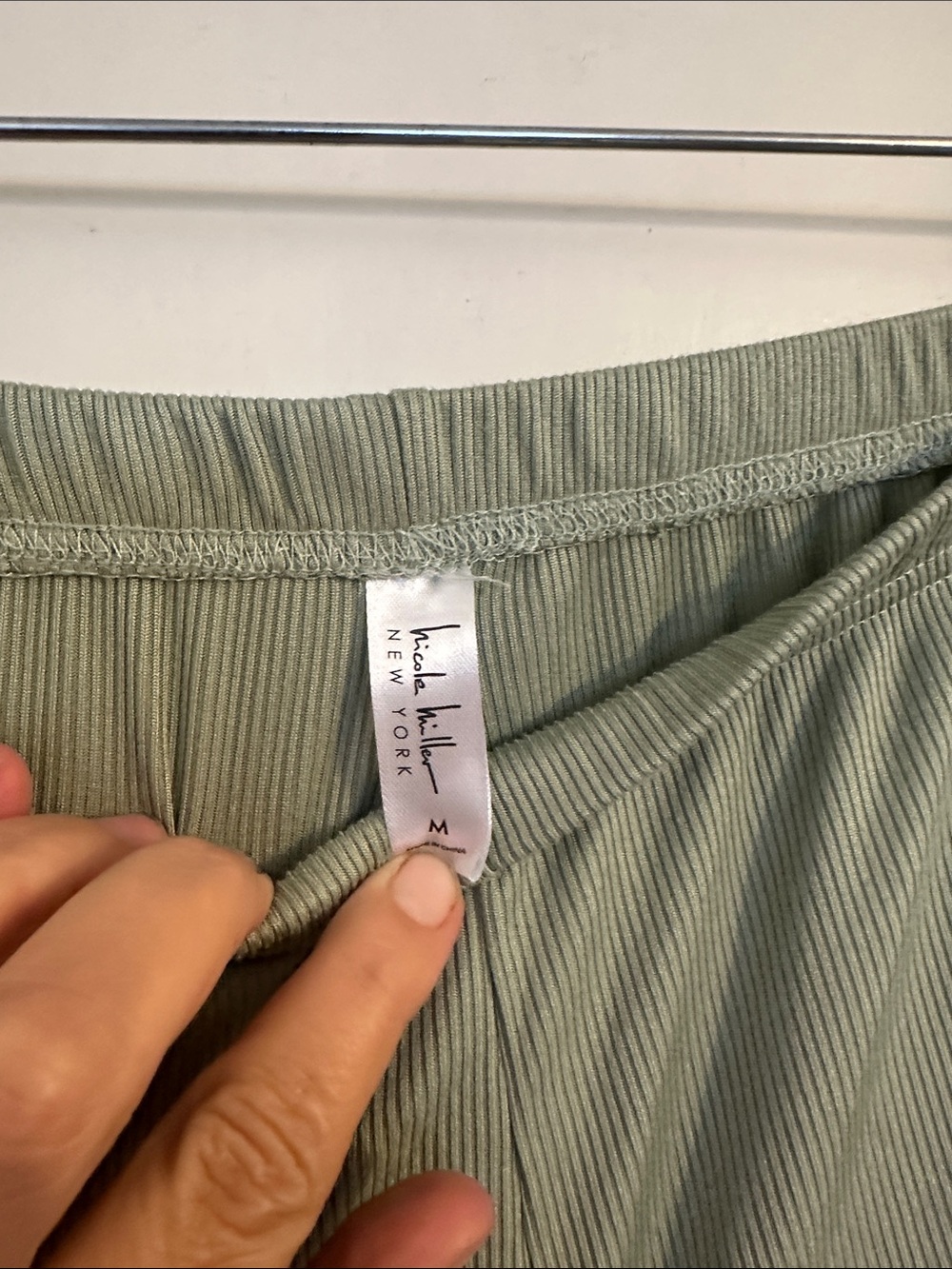 Nicole Miller Sage Green Wide-Leg Lounge pants - Picture 2 of 4